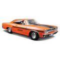 7"x2-1/2"x3" 1970 PLYMOUTH GTX ORANGE 1/25 DIECAST CAR